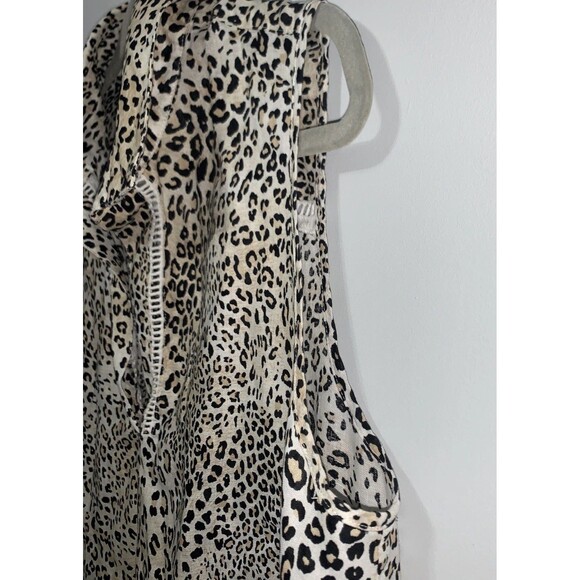 Chico's Blouse Shirt Women's Sz 2 100% Linen Animal Print Sleeveless Tunic - Picture 3 of 9